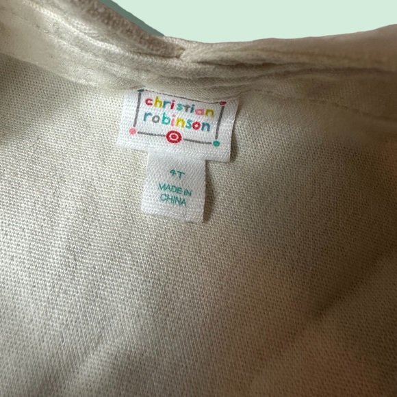 NWOT Christian Robinson For Target Woolly Mammoth Cream Overalls Size 4T Unisex - Picture 7 of 8